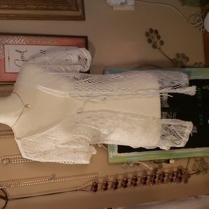 J.A. Wear O/S Cream Knit Cardigan Sweater